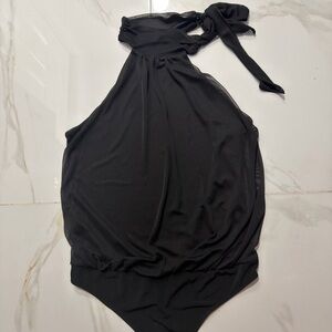 Express Charcoal Halter Bodysuit